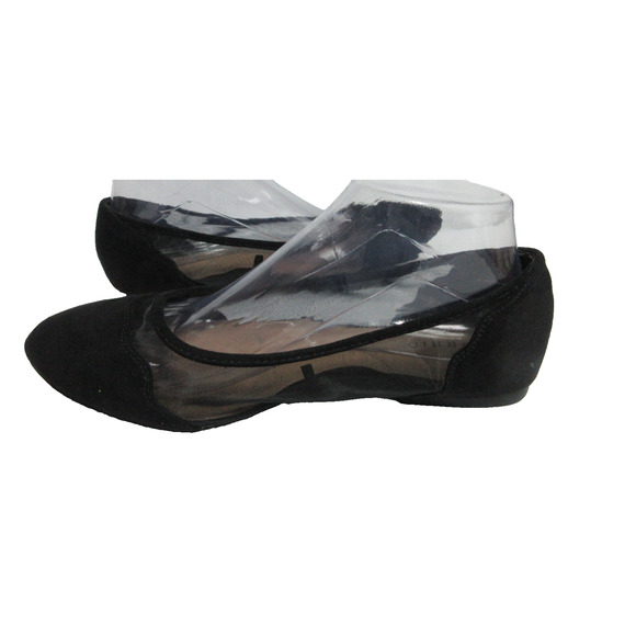 Torrid Women's Sz 9W Faux Black Suede/Mesh Almond Toe Ballet Flat - Picture 2 of 8